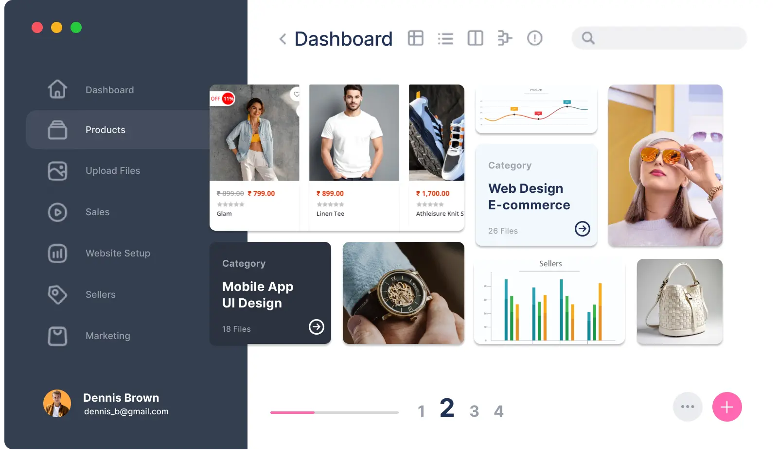 website dashboard